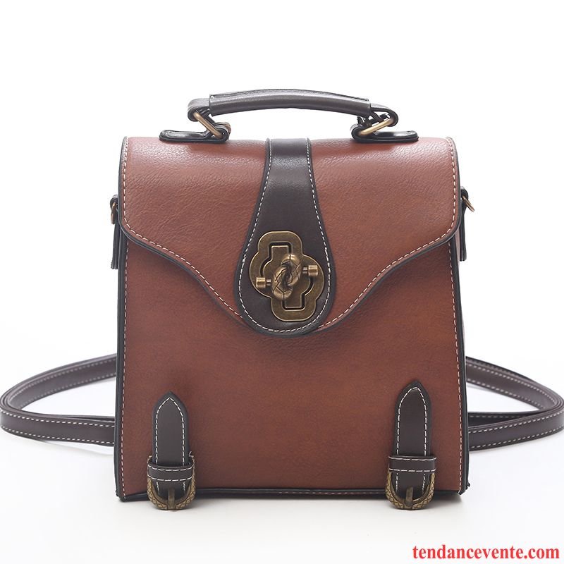 Sac À Dos Femme Rétro Le Nouveau Tendance Mini All-match Pu Cuir Marron