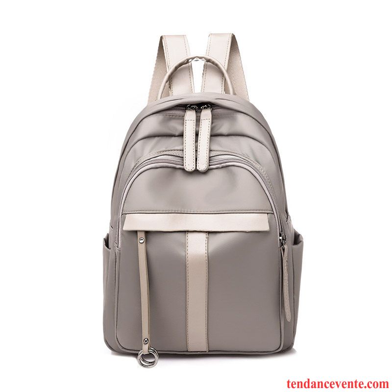 Sac À Dos Femme Simple Mode Toile Loisir Tendance All-match Gris