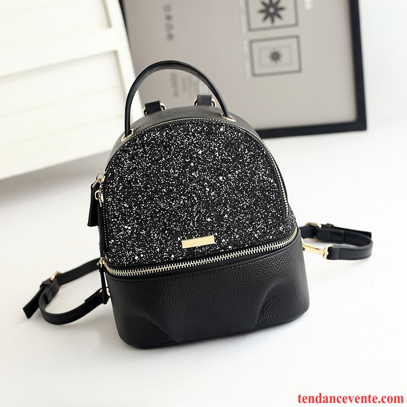 Sac À Dos Femme Tendance Le Nouveau Petit Paillettes Mode Réseau Noir Rouge