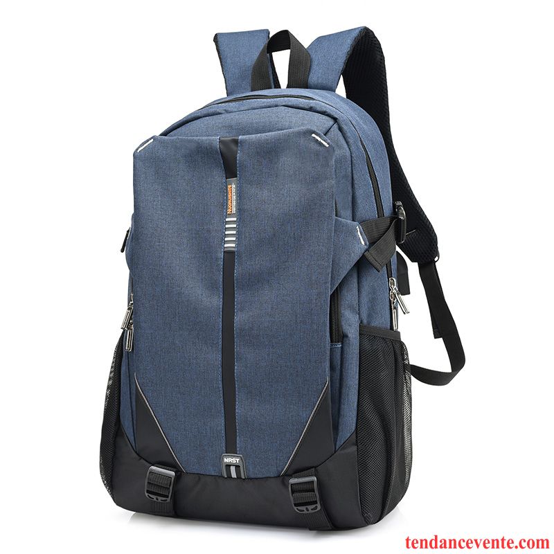 Sac À Dos Homme Campus Voyage Mode Sac D'ordinateur Portable Tendance Cartable Bleu