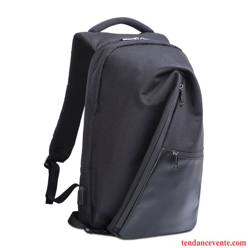 Sac À Dos Homme Cartable Rue Personnalité Loisir Gros Sac D'ordinateur Portable Noir