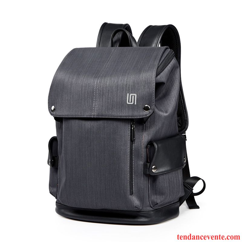 Sac À Dos Homme Gros Simple Cartable Étudiant Grande Capacité Tendance Gris