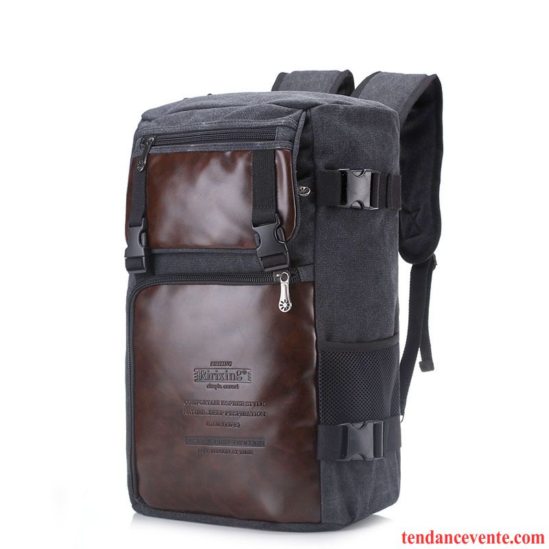 Sac À Dos Homme Le Nouveau Loisir Toile De Plein Air Mode Escalade Noir