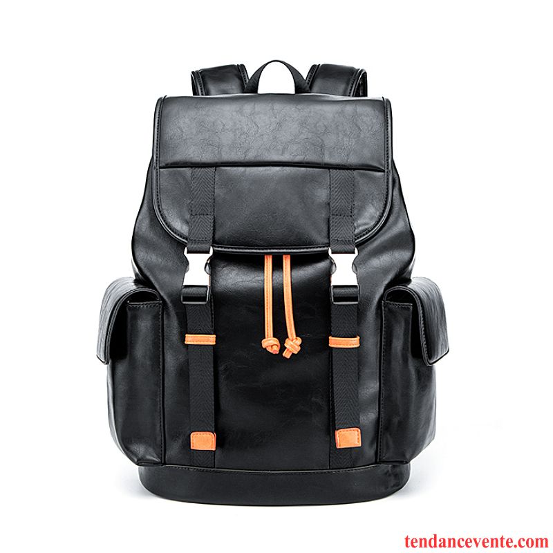 Sac À Dos Homme Loisir Sac D'ordinateur Portable Simple Créatif Jeunesse Personnalité Noir