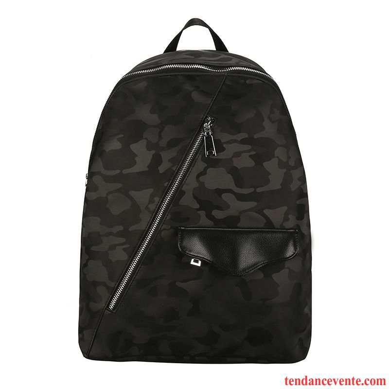 Sac À Dos Homme Loisir Sac D'ordinateur Portable Tendance Gros Camouflage Voyage Noir