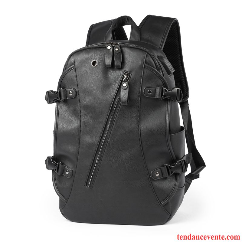 Sac À Dos Homme Mode Sac D'ordinateur Portable Grande Capacité Voyage Qualité Tendance Noir