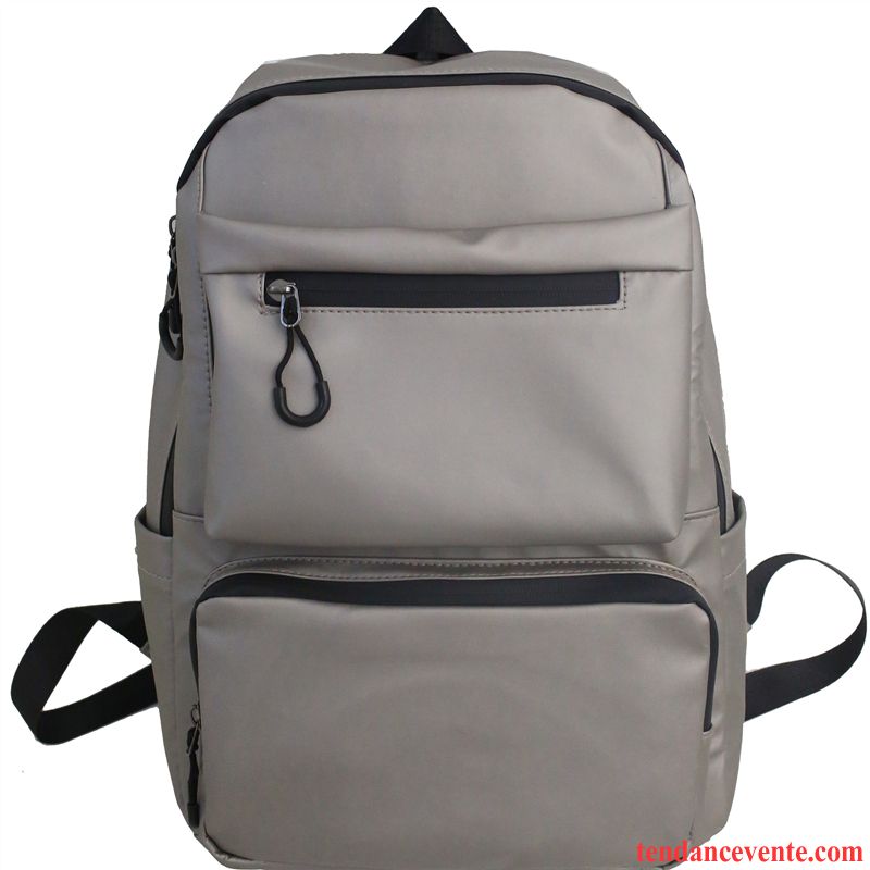 Sac À Dos Homme Nylon Tendance Simple Voyage Loisir Cartable Gris