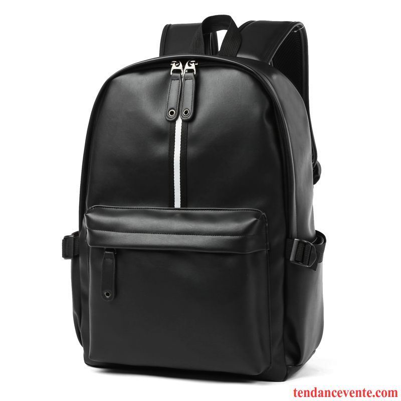 Sac À Dos Homme Voyage Femme Simple Cartable Loisir Milieu Noir