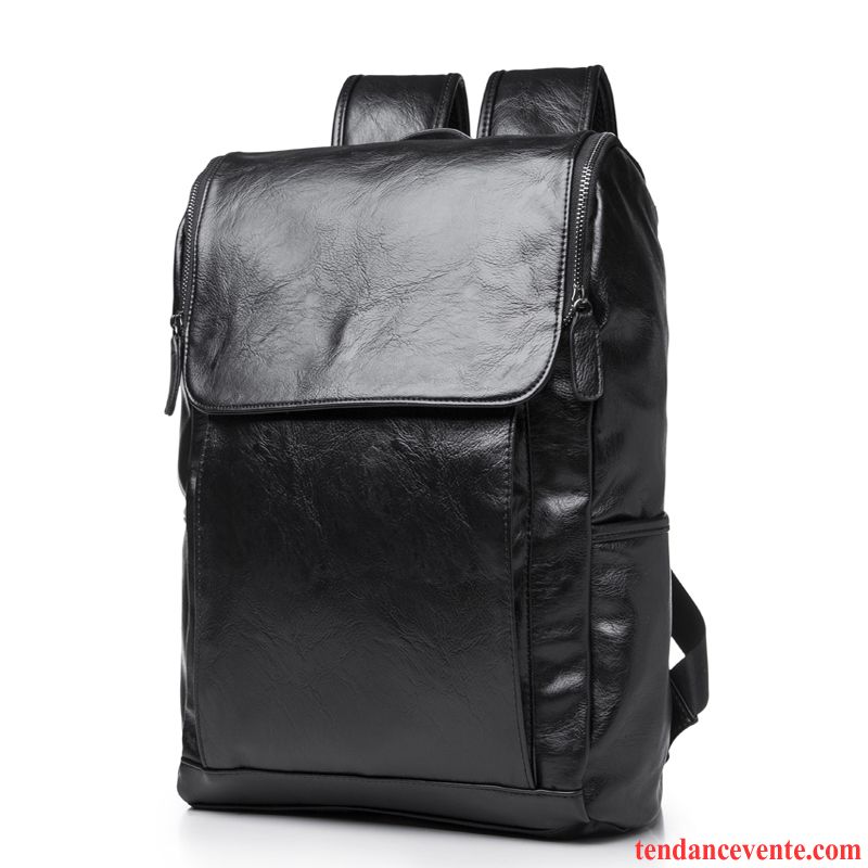 Sac À Dos Homme Voyage Étudiant Entreprise Sac D'ordinateur Portable Simple Loisir Noir