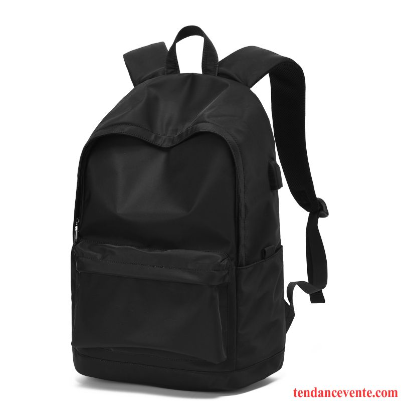 Sac À Dos Homme École Secondaire Simple Gros Tendance Étudiant Mode Noir