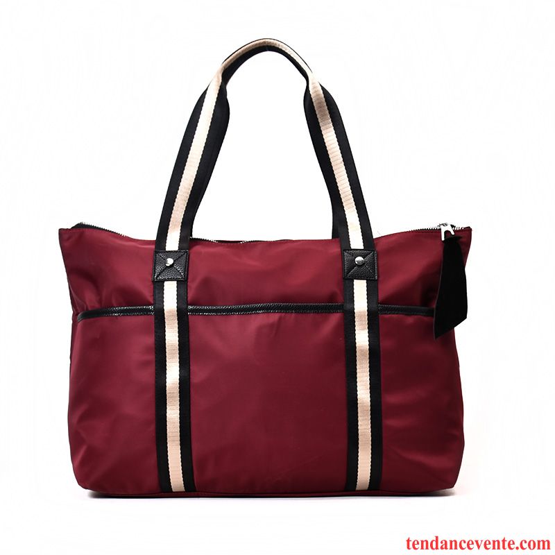 Sac À Dos Randonnée Femme Grande Capacité Tissu Oxford Aptitude Homme Bagage Étanche Bordeaux