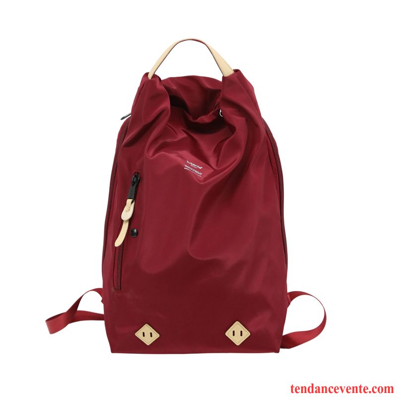 Sac À Dos Randonnée Femme Gros Étudiant Campus Tendance Grande Capacité Cartable Rouge