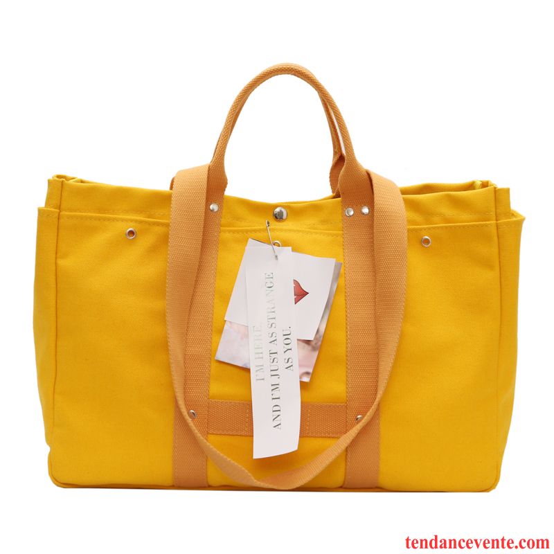 Sac À Dos Randonnée Femme Portable Grande Capacité Achats Mode Étudiant Gros Sac Jaune