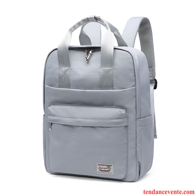 Sac À Dos Randonnée Femme Tourisme All-match Grande Capacité Sac D'ordinateur Portable Cartable Grand Paquet Gris