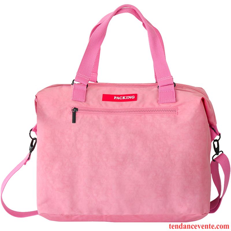 Sac À Dos Randonnée Femme Voyage Simple Réseau Lumière Toile Grande Capacité Rouge Rose