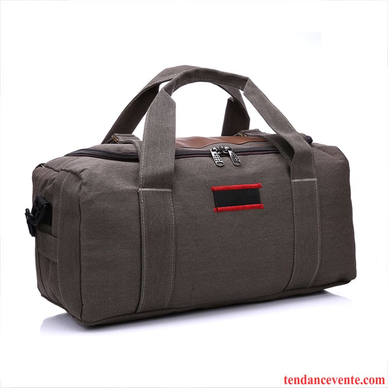 Sac À Dos Randonnée Homme Grand Portable Toile Ultra Grande Capacité Bagage Marron