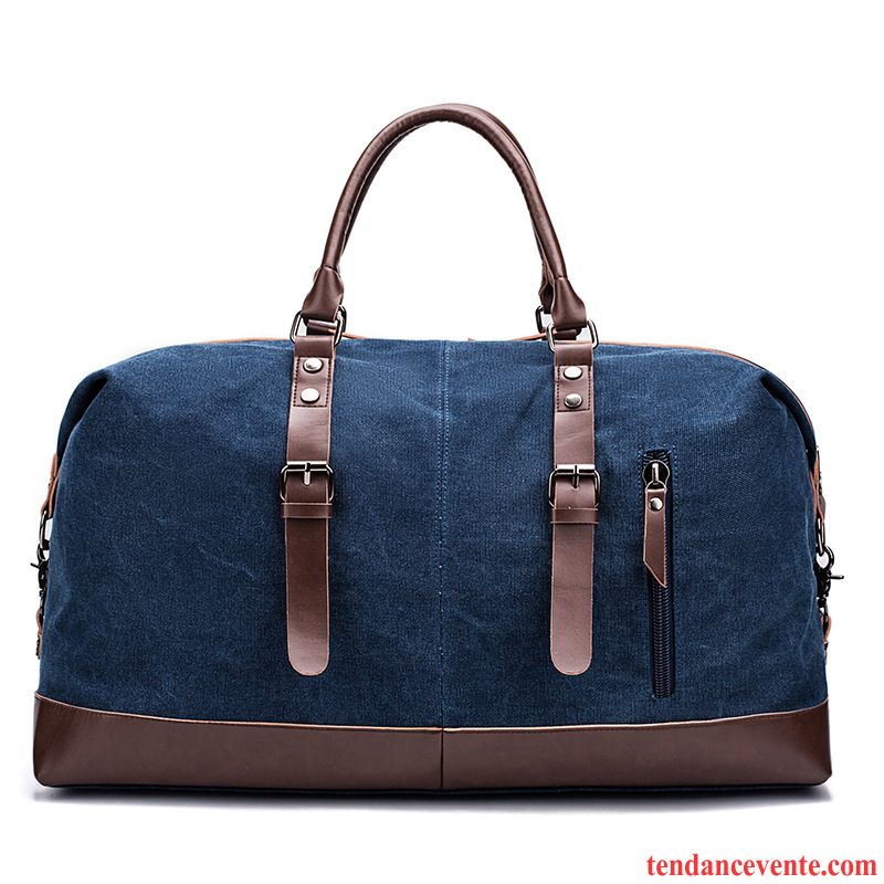 Sac À Dos Randonnée Homme Le Nouveau Sac À Main Bagage De Plein Air Toile Rétro Bleu