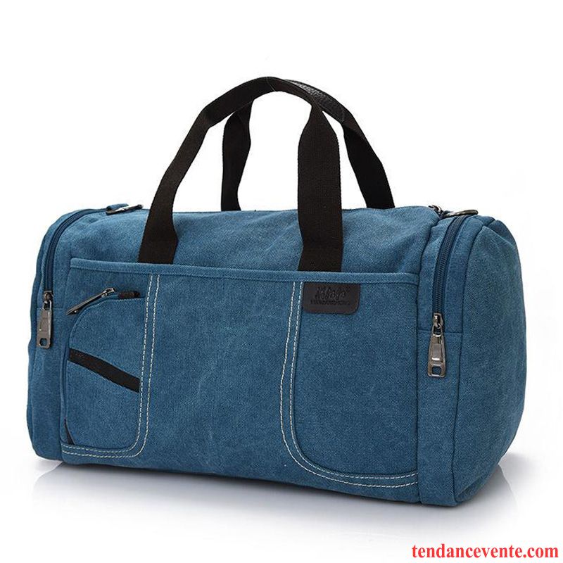 Sac À Dos Randonnée Homme Toile Voyage Court Gros Sac Aptitude Entreprise Bleu