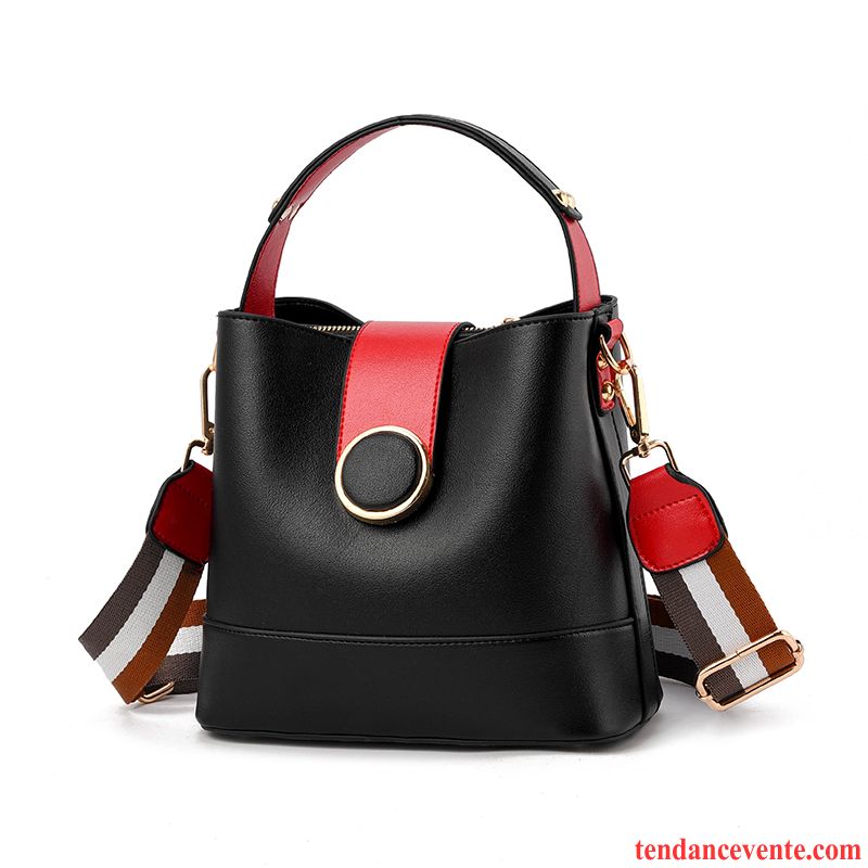 Sac À Main Femme Le Nouveau Sac De Messager All-match Texture Simple Mode Noir Rouge