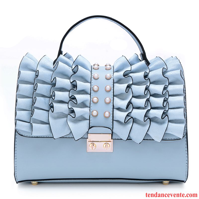 Sac À Main Femme Petit Tempérament Mode Tendance Le Nouveau Portable Bleu Clair