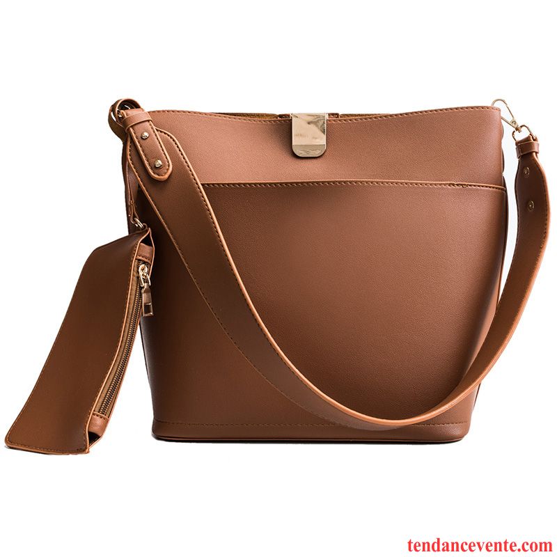 Sac À Main Femme Sac De Messager Simple Rétro Mode Le Nouveau All-match Brun