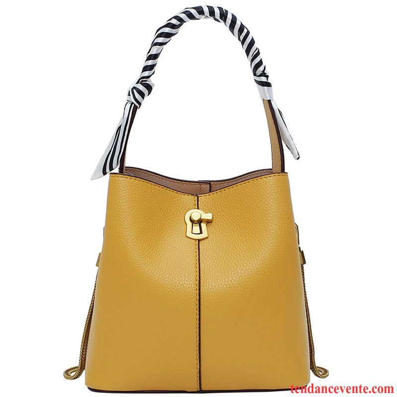 Sac À Main Femme Tendance Mode All-match Atmosphère Le Nouveau Sac De Messager Jaune