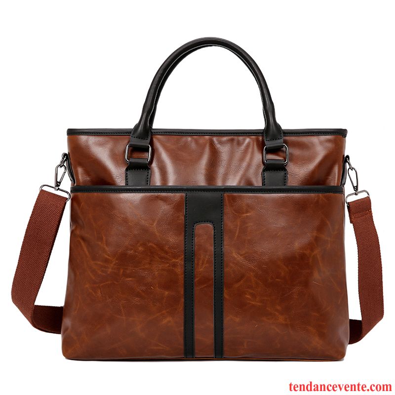 Sac À Main Homme Loisir Mode Sac De Messager Mallette Rétro Entreprise Marron