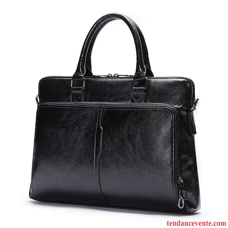 Sac À Main Homme Qualité Loisir Sac De Messager Mallette Britanique Mode Noir