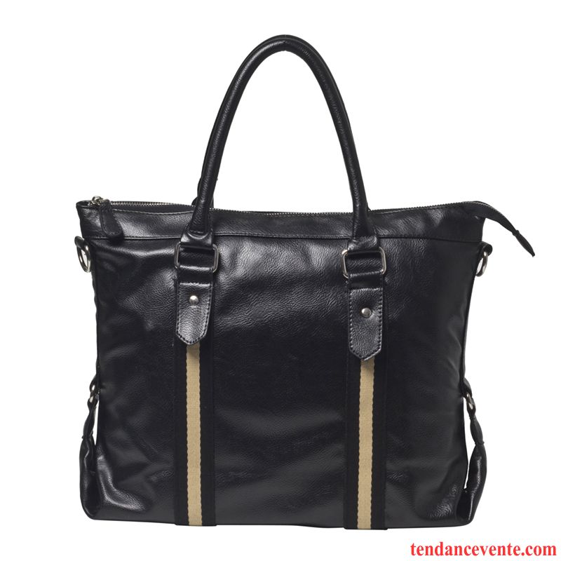 Sac À Main Homme Sac D'ordinateur Portable Mode Loisir Tendance Sac Poitrine Le Nouveau Noir