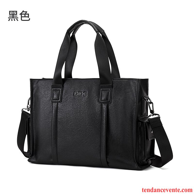 Sac À Main Homme Sac De Messager Entreprise Simple Mallette Loisir Jeunesse Noir