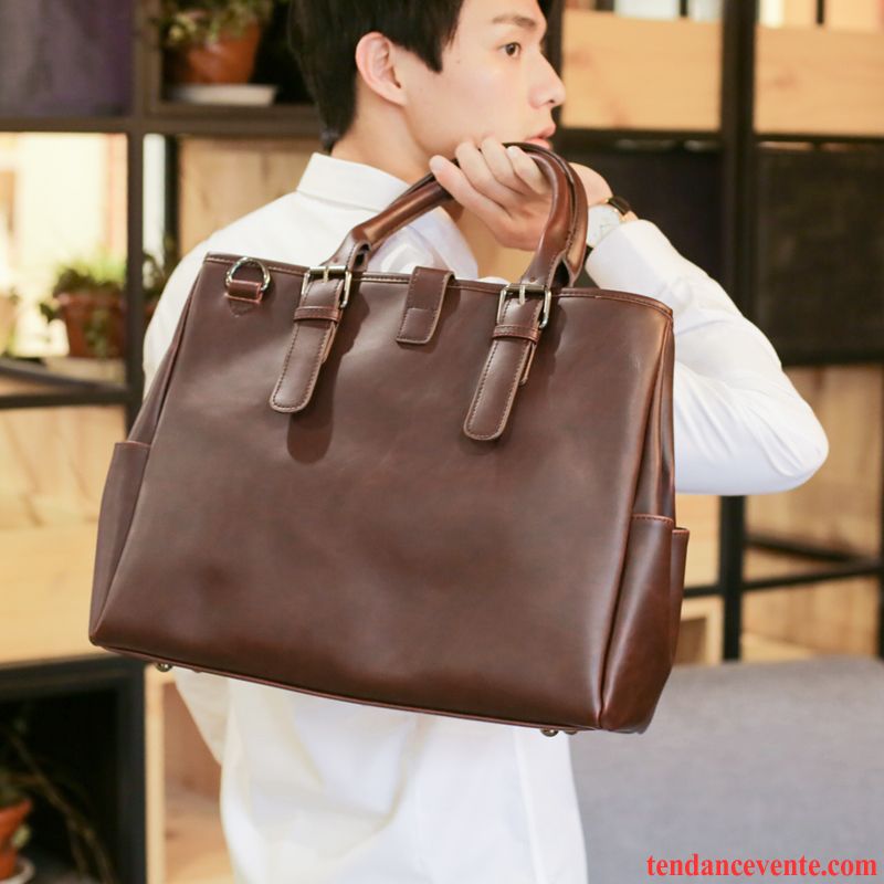 Sac À Main Homme Tendance Loisir Sacs À Bandoulière Voyage Sac De Messager Marron