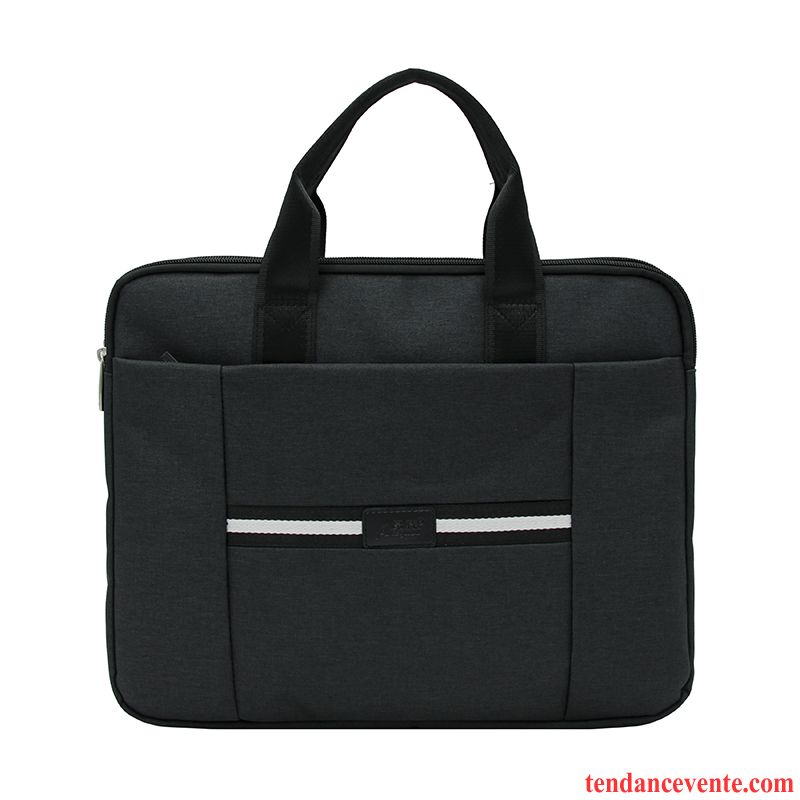 Sac À Main Homme Toile Entreprise Mallette Ensemble De Fichiers Multicouche Portable Noir