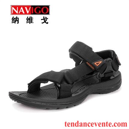 Sandales Cuir Homme Antidérapant Décontractée Homme Été De Plein Air Sport Tendance Plage Pas Cher