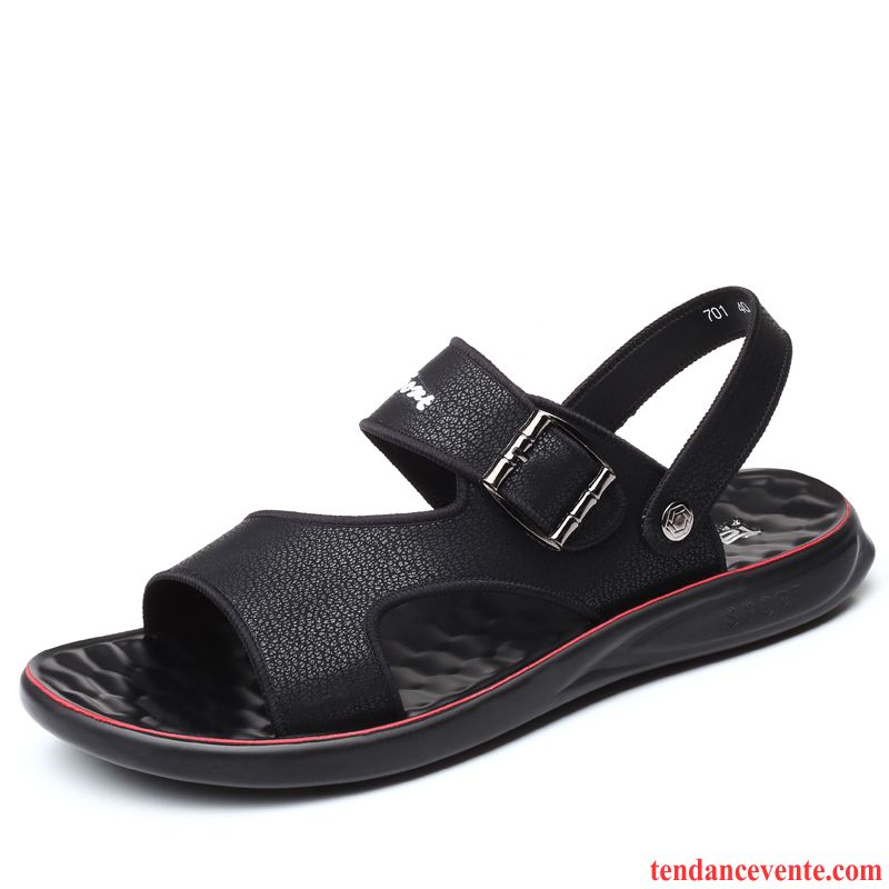 Sandales Homme Plage Tendance Mode Été Derbies Chaussons Noir