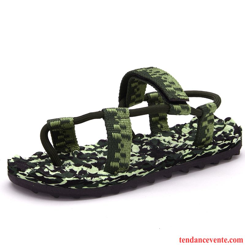 Sandales Pour Homme Talon Homme Camouflage Antidérapant Chaussons Printemps Décontractée Tendance Plage