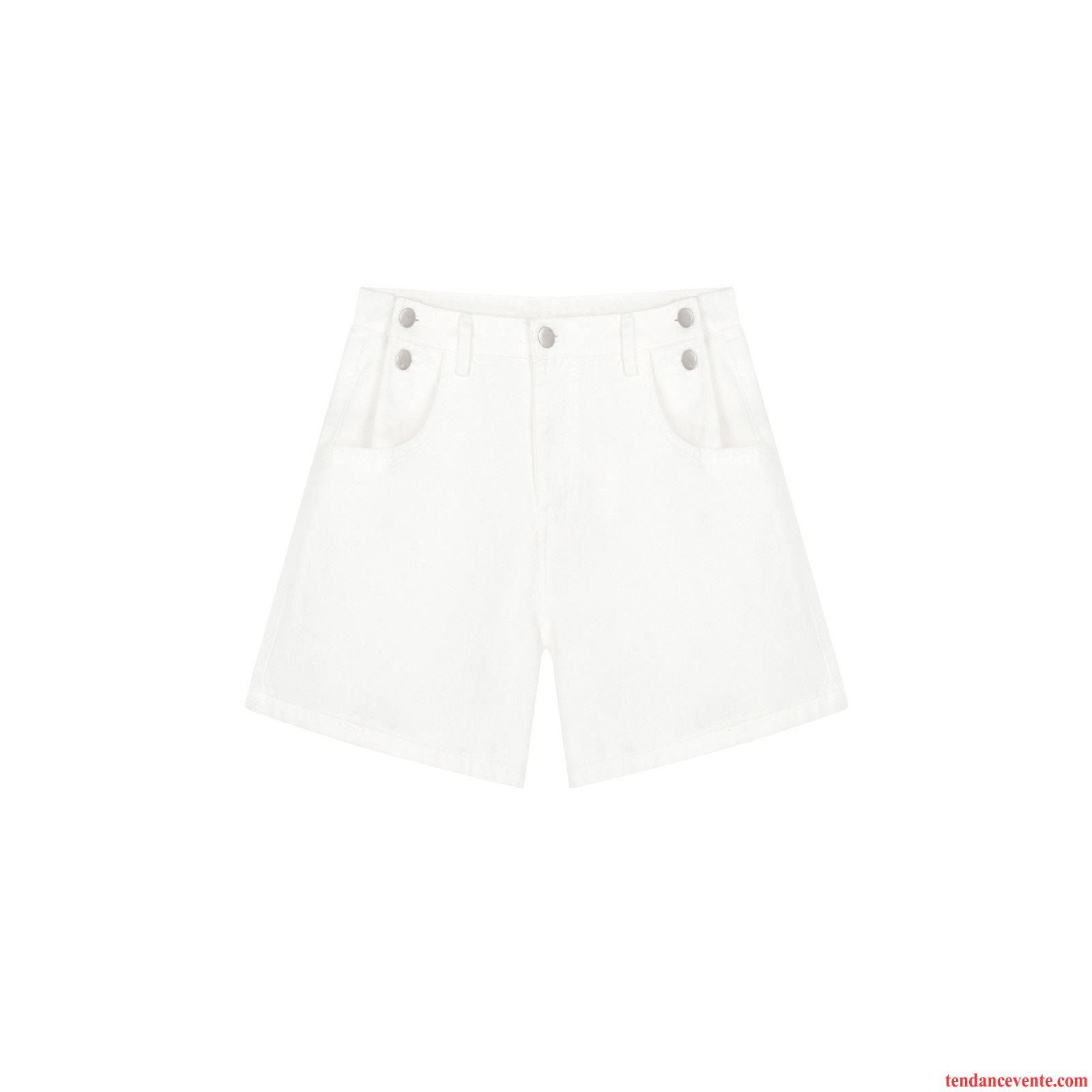 Shorts Femme Mince Baggy Pantalons Forme Haute Cintrée Tous Les Assortis Été Blanc