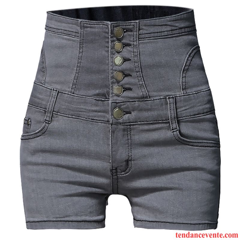 Shorts Femme Shorti Moulant Serrer Ultra Été Forme Haute Cintrée Noir Rouge Gris