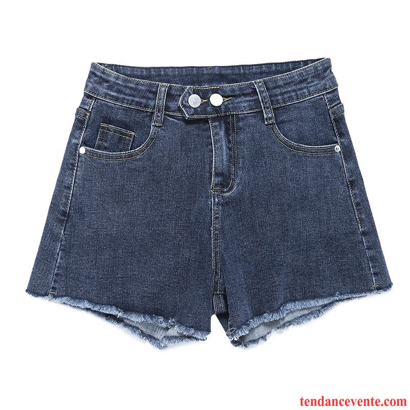 Shorts Femme Shorti Tous Les Assortis Baggy Été Dame Forme Haute Cintrée Bleu Marin