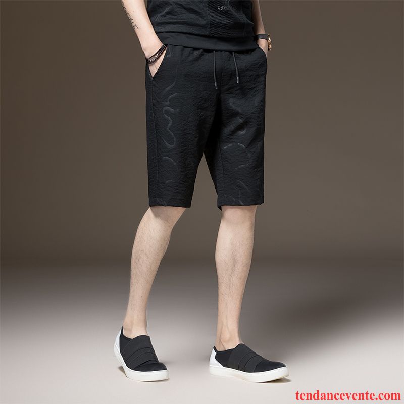 Shorts Homme Baggy Décontractée Été Pantalon Taillissime Shorti Noir