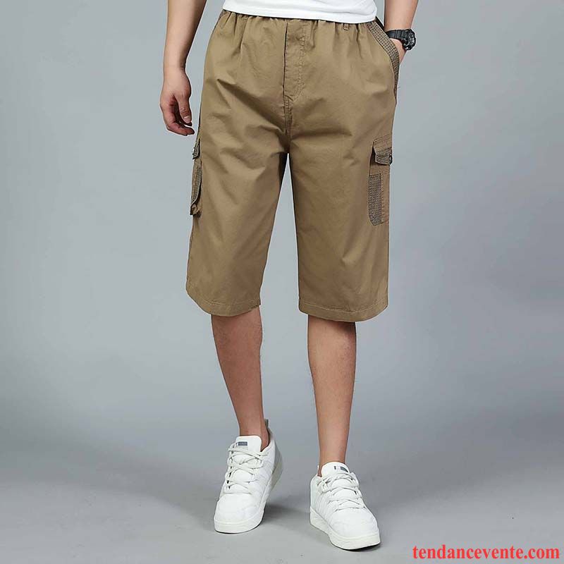 Shorts Homme De Plein Air Baggy Pantalons Coupés Mince Décontractée Taillissime Jaune