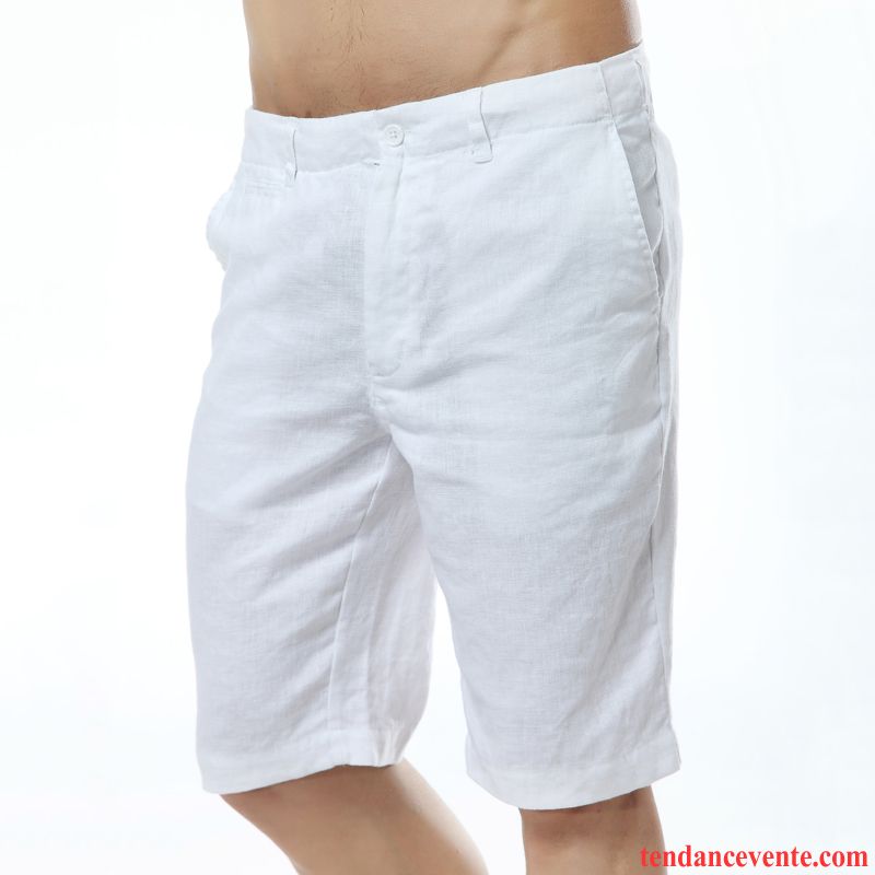 Shorts Homme Pantalon Légère Décontractée Frais Shorti Matelassé Blanc