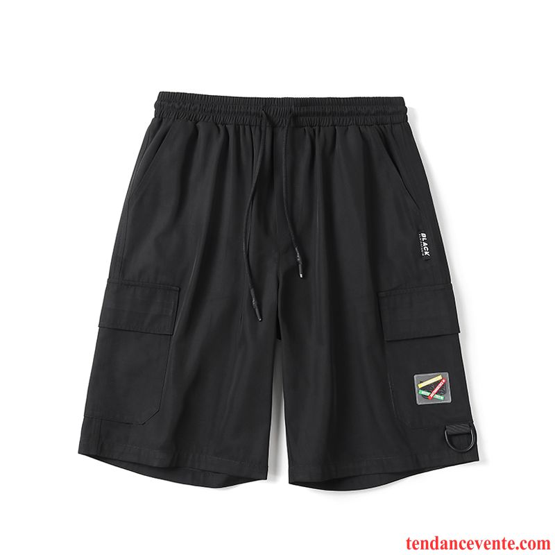 Shorts Homme Shorti Bureau Étudiant Sport Décontractée Tendance Noir