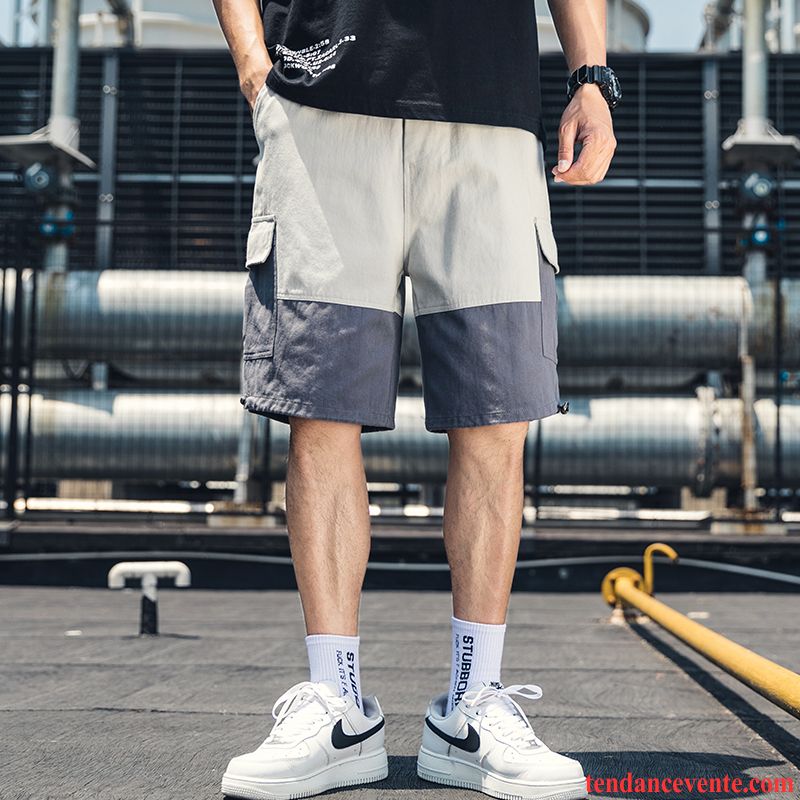 Shorts Homme Tendance Bureau Sport Été Décontractée Baggy Gris