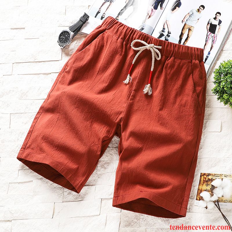 Shorts Homme Tendance Plage Baggy Décontractée Shorti Pantalon Rouge