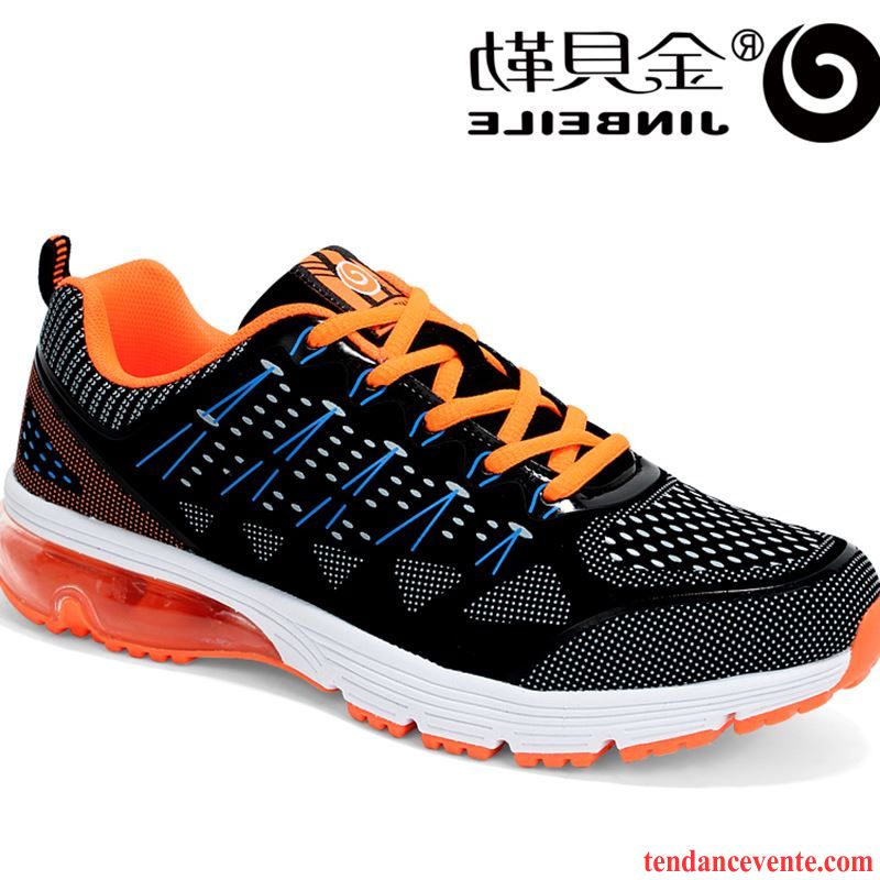 Soldes Chaussures Running Homme Homme Or Chaussures De Course Respirant Sport Étudiant Coussin D'air Tendance Net Décontractée Marron