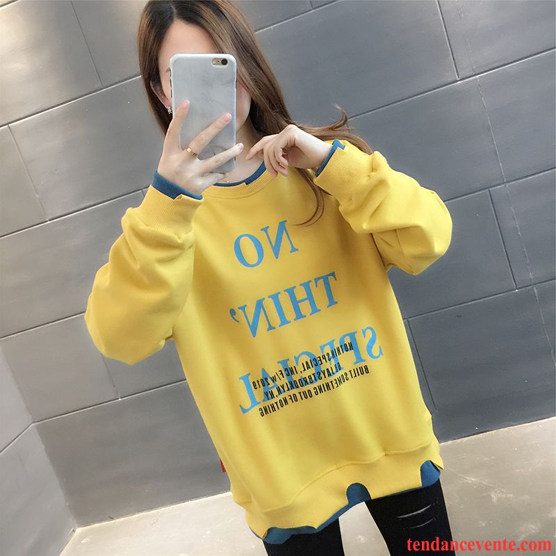 Sweat À Capuche Femme Dame Légère Hoodies Une Veste Printemps Baggy Jaune