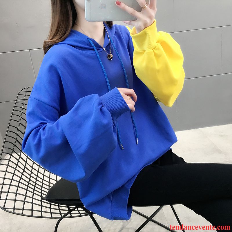 Sweat À Capuche Femme Hoodies Une Veste Printemps Longue Dame Baggy Bleu