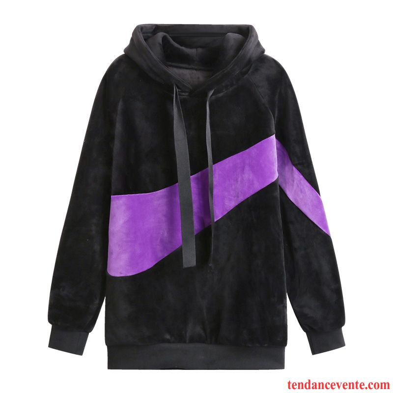 Sweat À Capuche Femme Longue Reversible Longues Hoodies Épais Une Veste Noir Or