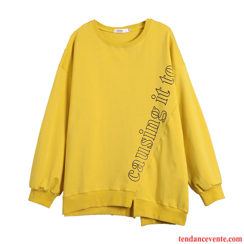 Sweat À Capuche Femme Pardessus Printemps Une Veste Étudiant L'automne Ultra Jaune