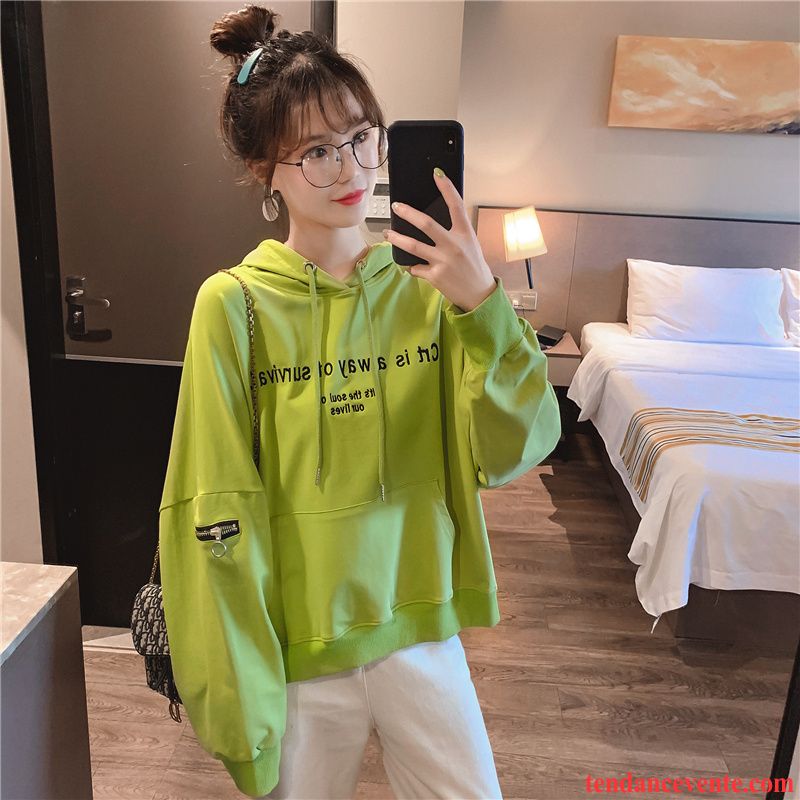 Sweat À Capuche Femme Ultra L'automne Hoodies Tous Les Assortis Tendance Baggy Vert